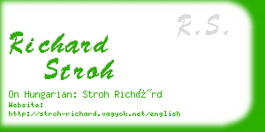 richard stroh business card